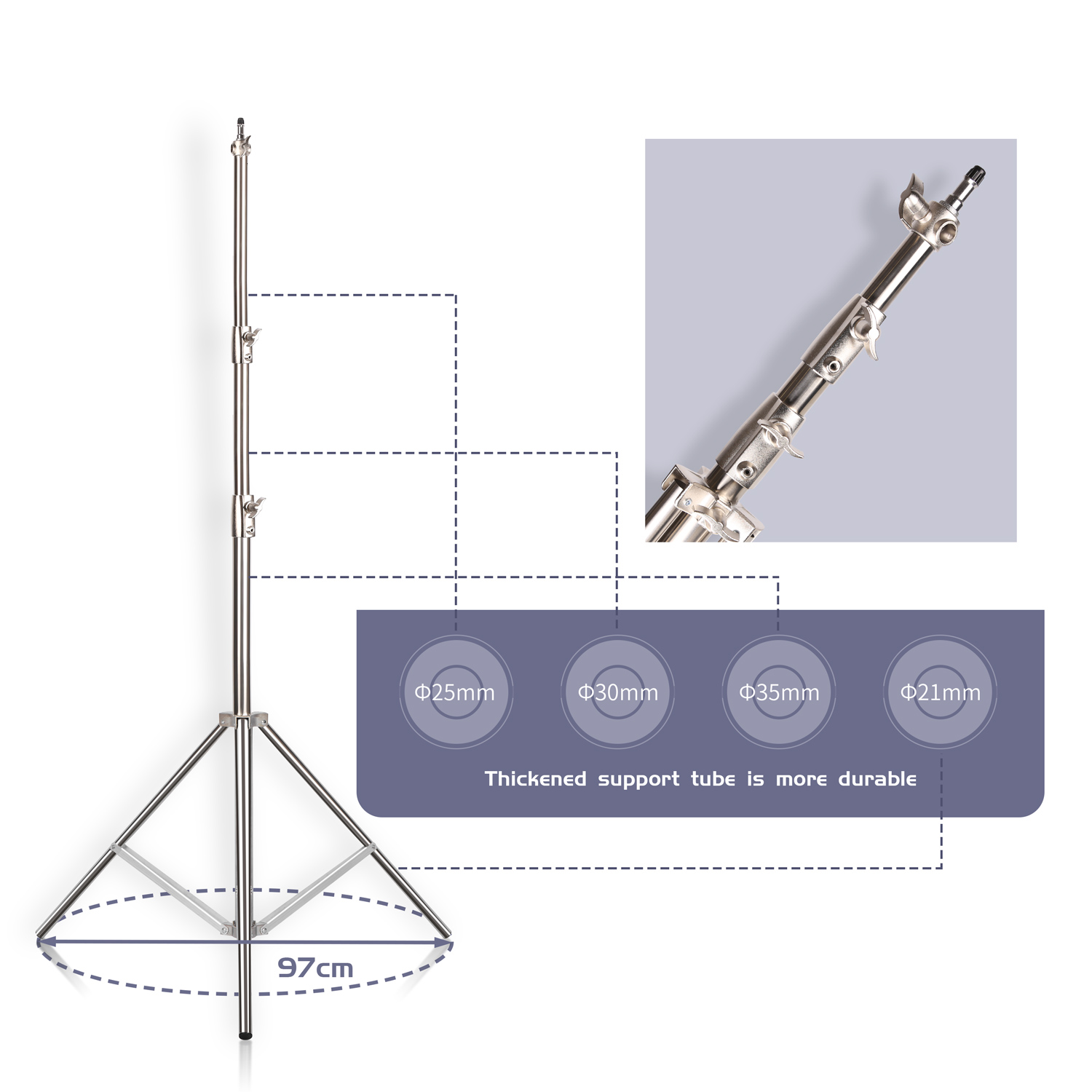 SH 2.8M Stainless Steel Light  - огляд і ціна Photography Lighting Description